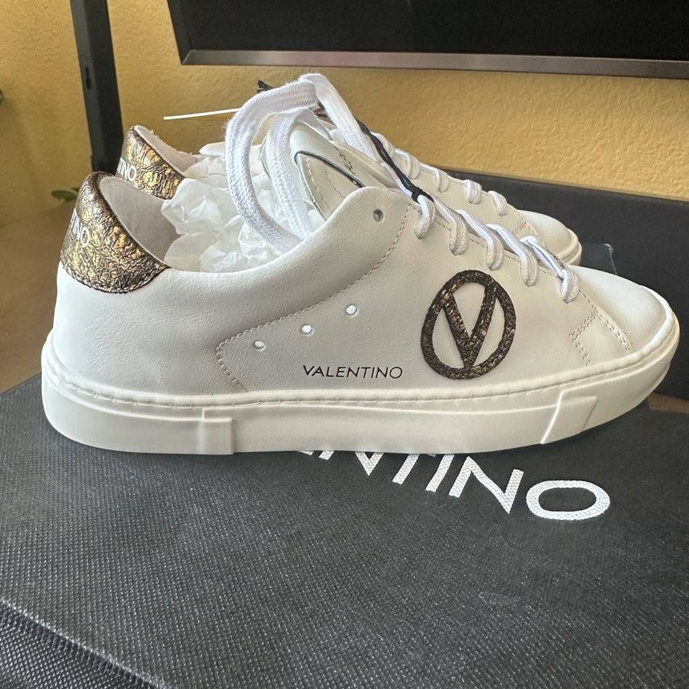 Valentino White Leather Sneakers size 38 - Picture 7 of 11